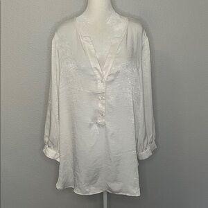 Banana Republic Factory Ivory Tunic Blouse Size XL
